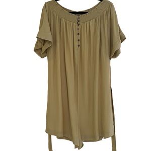Thread Mustard Yellow Stretch Shoulder Romper M NEW